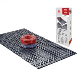 Plancher chauffant électrique Jollytherm 3en1   Terraheat PLUS All IN ONE Chauffage au sol à haut rendement énergétique avec tapis d?étanchéité et de découplage, montage seulement 5,5 mm, pour carrelage et sols en pierre naturelle