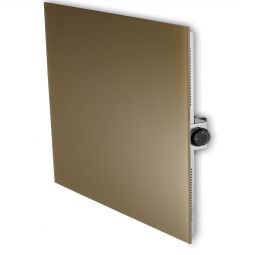 Chauffage infrarouge Jollytherm avec verre de sécurité trempé (ESG) pour mur et plafond beige 400 W / 1200 W façade en verre ESG de haute qualité, élément chauffant en carbone performant, réglage continu de la température, montage horizontal ou vertical possible