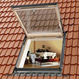 Fenêtre de toit/Sortie de secours VELUX GTL 3066 bois ENERGIE PLUS triple vitrage à faible consommation d'énergie, accès pompiers 