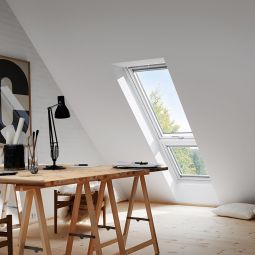 VELUX Élément supplémentaire toit GIL 2062 ENERGIE avec protection accoustique bois laqué blanc Élément supplémentaire fixe pour toitures à pente continue