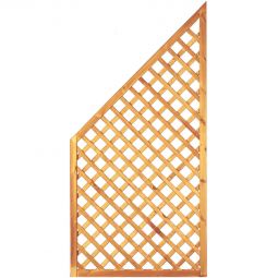 Panneau treillis diagonale T&J angle MW 6x6 cm Protection visuelle panneau occultant treillis diagonal 90x180/90 cm, maillage 6x6 cm, bois autoclave, cadre stable
