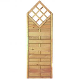 Clôture pare-vue bois T&J Gotik avec treillis clôture à lamelles en pin/épicéa imprégné, 60x180/150 cm, stable et décoratif