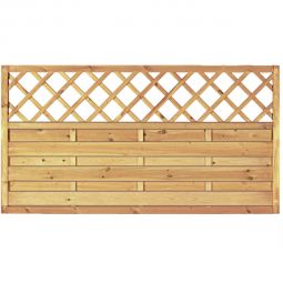 Clôture jardin Maxi-Massiv avec treillis décoratif clôture bois T&J clôture de jardin Maxi-Massiv en pin/épicéa avec treillis décoratif, autoclave, cadre 45x45 mm, disponible en largeur 100 ou 180 cm