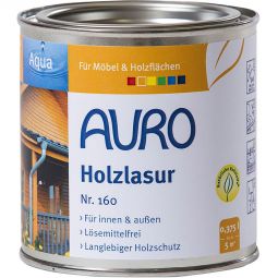 Lasure pour bois AURO Aqua No. 160 Protection du bois Divers couleurs et volume, 0,375, 0,75 ou 2,5 litres