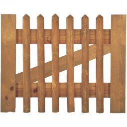 Portail clôture de jardin vertical T&J  porte en bois traité en autoclave, cloué et galvanisé, disponible en 100x80 cm ou 100x100 cm