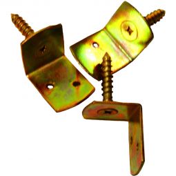 Ferrure d'angle T&J sans vis équerre de fixation pour la pose de clôture, sans vis, en acier galvanisé jaune ou en inox, robuste et protégée contre la corrosion
