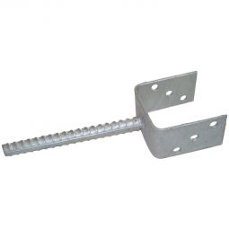 Ancrage au sol T&J avec tige crantée en acier galvanisé, pour poteaux 9x9 cm - idéale pour les clôtures de jardin, terrasses et brise-vues jusqu'à 120 cm