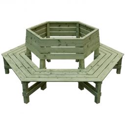 Bank rond d'arbre en bois T&J FELIX KDI kit de construction fabriqué en bois de pin/épicéa, imprégné sous pression, y compris le matériel de montage, diamètre intérieur 103 cm