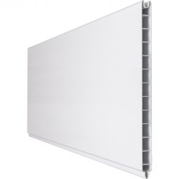 Clôture à emboîter en PVC GroJa BasicLine couleur blanc panneau à lamelles  Plastique de haute qualité avec film PVC, nombreuses possibilités de combinaison, 180x30x1,9 cm