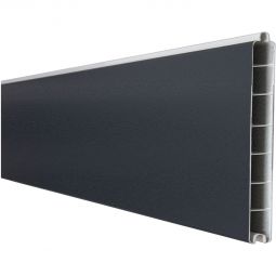 Clôture à emboîter étroite PVC GroJa BasicLine lame simple couleur gris anthracite panneau à lamelles  Plastique de haute qualite ennobli d'un film PVC, nombreuses combinaisons possibles, 180x15x1,9 cm