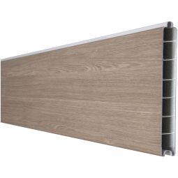 Clôture à emboîter étroite PVC GroJa BasicLine lame simple couleur sheffield oak panneau à lamelles  Plastique de haute qualite ennobli d'un film PVC, nombreuses combinaisons possibles, 180x15x1,9 cm