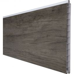 Clôture occultante Grola BasicLine Premium lame simple Monument Oak panneau à lamelles En plastique de haute qualité, recouvert d'un film décoratif en PVC, nombreuses possibilités de combinaisons, 180x28,4x1,9 cm