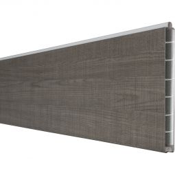 Clôture à emboîter étroite PVC GroJa BasicLine lame simple couleur Grey Ash Cut panneau à lamelles  Plastique de haute qualite ennobli d'un film PVC, nombreuses combinaisons possibles, 180x15x1,9 cm