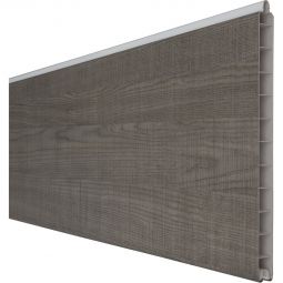 Clôture occultante Grola BasicLine Premium lame simple Grey Ash Cut panneau à lamelles En plastique de haute qualité, recouvert d'un film décoratif en PVC, nombreuses possibilités de combinaisons, 180x28,4x1,9 cm