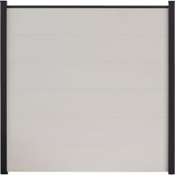 Clôture à emboîter en PVC GroJa BasicLine couleur blanc panneau à lamelles  Profilés en PVC, kit comprenant les entretoises et le profilé de finition, 180x180x1,9 cm