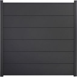 GroJa BasicLine panneau Brise-vue en PVC gris anthracite  Profilés en PVC, kit avec entretoises et profilé de finition, 180x180x1,9 cm