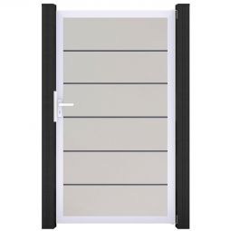 Porte clôture à lames GroJa BasicLine Premium PVC, couleur blanc cadre en aluminium de haute qualité, large choix de couleurs, dimensions 100x180x4 cm