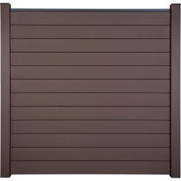 GroJa Solid Clôture Pare-vue Terra Barrière à lamelles Kit de 12 lamelles, 180x180x1,9 cm, avec profilé de finition et jeu d'entretoises