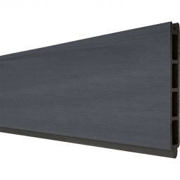 Clôture GroJa Solid protection visuelle élément simple gris pierre co-extrudé panneau à emboîter lamelles Même aspect des deux côtés, très nombreuses possibilités de combinaison, 180x15x1,9 cm