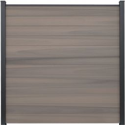 Clôture GroJa Solid panneau à composer bi-color co-extrudée palissade Kit de 12 remplissages, 180x180x1,9 cm, profil de finition et kit d'entretoises inclus