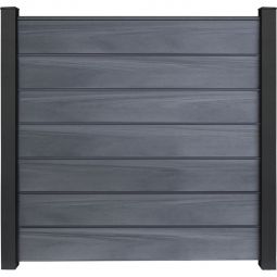 Clôture GroJa Solid Grande Premium panneau à composer bi-color sand palissade Kit de 7 remplissages, 6 pilastres, entretoises et profilé de finition, 180x180x1,9 cm