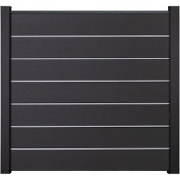Clôture GroJa Solid Grande Premium gris anthracite palissade Kit avec 7 remplissages et 6 pilastres, kit d'entretoises et profilé de finition, 180x180x1,9 cm