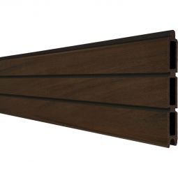 Clôture GroJa Solid Rhombus BPC (bambou composite) panneau à composer couleur noyer co-extrudée palissade en losange Aspect 3 planches, joints d'ombre élégants, nombreuses possibilités de combinaison, 180x30x1,9 cm
