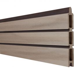 Clôture GroJa Solid Rhombus BPC (bambou composite) lame pour panneau à composer bi-color co-extrudée palissade en losange Aspect 3 planches, joints d'ombre élégants, nombreuses possibilités de combinaison, 180x30x1,9 cm