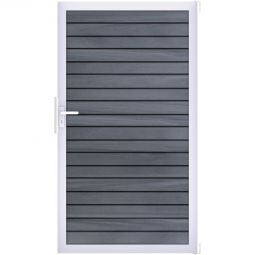 Portail clôture emboîtables GroJa Solid Rhombe en BPC, couleur gris pierre co-extrudé élégantes joints d'ombre et design extravagant, cadre en aluminium avec remplissage BPC, dimensions 100x180x4 cm