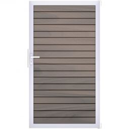 Portail clôture emboîtables GroJa Solid Rhombe en BPC, couleur bi-color co-extrudé élégantes joints d'ombre et design extravagant, cadre en aluminium avec remplissage BPC, dimensions 100x180x4 cm