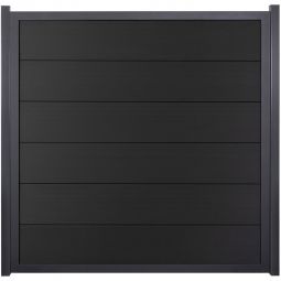 Clôture occultant GroJa Viento gris anthracite avec cadre en aluminium anthracite DB 703, panneau à lames Clôture design BPC, particulièrement stable grâce au cadre en aluminium, fabrication individuelle sur mesure possible