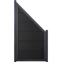 Clôture occultant GroJa Viento raccord gris anthracite avec cadre en aluminium anthracite DB 703, panneau à lames Clôture design BPC, particulièrement stable grâce au cadre en aluminium,  90x180/90x4 cm