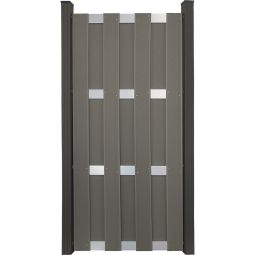 Clôture préfabriquée GroJa protection visuelle gris clair étroit panneau lamelles  Prémonté dans un aspect classique de clôture en planches, 180x180x3,2 cm, avec 4 traverses en aluminium EV1