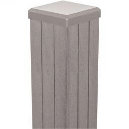 Poteau de clôture GroJa BPC bi-color sable Au choix à visser ou à sceller, capuchon de poteau inclus