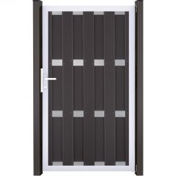 Portillon GroJa Viento pour clôture occultante anthracite Remplissage robuste en BPC avec cadre en aluminium de haute qualité, dimensions 100 x 180 x 4 cm (LxHxP), disponible en trois coloris décoratifs