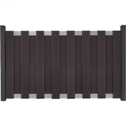 Fertigzaun Clôture de jardin anthracite traverse argent EV1 GroJa style classique de clôture à lattes préassemblée, 180x90x3,2 cm, avec 2 traverses en aluminium EV1