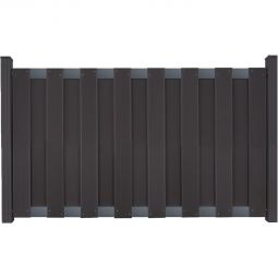 Fertigzaun Clôture de jardin anthracite traverse anthracite DB703 GroJa style classique de clôture à lattes préassemblée, 180x90x3,2 cm, avec 2 traverses en aluminium DB703