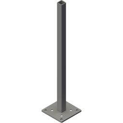 Support de poteau GroJa type GJ 48 à visser Console pour poteau de clôture à lames alu 7x7 cm, 13x13x60,0 cm, galvanisée