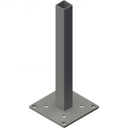 Support de poteau GroJa type GJ 49 à visser Console pour poteaux de clôture alu et poteaux de portail BPC, 16x16x40,6 cm, galvanisée