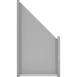 Panneau clôture occultant GroJa Premo HPL uni gris panneau de raccord Robuste et résistant, 90x180/90x0,8 cm, montage possible à droite ou à gauche