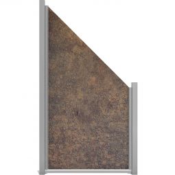 Panneau clôture occultant GroJa Premo HPL aspect rouille panneau de raccord Robuste et résistant, 90x180/90x0,8 cm, montage possible à droite ou à gauche