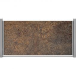 Panneau clôture occultant GroJa Premo HPL aspect rouille horizontal Solide, robuste et extrêmement résistant à la saleté et à la chaleur, 180x90x0,8 cm
