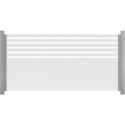 Brise-vue en verre à bandes horizontal GroJa Ambiente panneau à motifs de bandes à l'horizontale Verre trempé simple 8 mm (ESG), 180x90x0,8 cm, bandes en sérigraphie durable