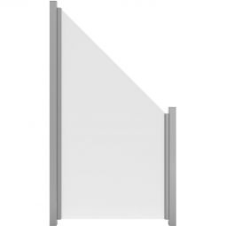 Raccordement brise-vue en verre satiné de raccordement GroJa Ambiente panneau de protection visuelle en verre dépoli pour jonction Verre trempé simple 8 mm (ESG), 90x180/90x0,8 cm, satiné par sérigraphie durable