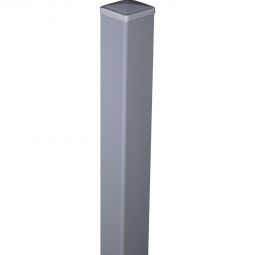 Poteau alu GroJa brise-vue gris argent RAL 7001 Thermolaqué RAL 7001, capuchon de poteau inclus