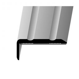 Nez de marche adhésif en alu anodisé couleur acier inox PARKETTFREUND Fixation invisible, barre jusuq'à 2 m de long