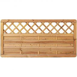 Clôture jardin Avantgarde avec treillis décoratif clôture bois T&J clôture de jardin Avantgarde avec treillis décoratif, 90 cm de haut, rabotée lisse, autoclave, cadre 45x68 mm ? disponible en 100 ou 180 cm de large
