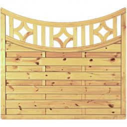 Clôture de jardin treillis T&J panneau en bois arc décoratif en pin/épicéa imprégné, lattes rainurées et vis en acier inoxydable, 180x160/140 cm