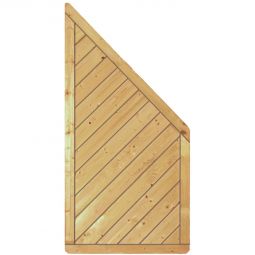 Clôture de jardin T&J panneau en bois épicéa fabriqué en épicéa imprégné, planches à profil diagonal et pinces en acier inoxydable