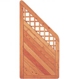 T&J porte d'entrée série ANHOLT mélèze Panneau de raccord SKAGEN avec treillis décoratif 90x180/90 cm en mélèze, lames profilées, barreaux et agrafes inox